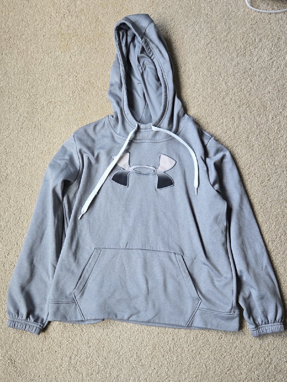 Under Armour Women's Light Gray Pullover Hoodie with Logo